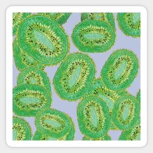 Tropical Kiwi Fruit Abstract Pattern_blue Sticker